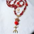 Guia de Pomba Gira Rainha com Coroa e Tridente | Fio de Contas Vermelho e Dourado Artesanal