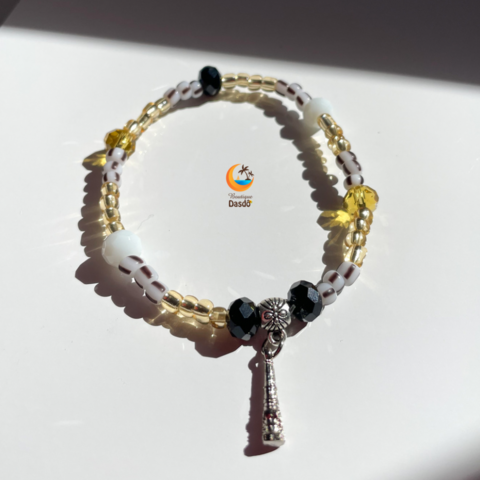 Pulseira Oxum e Obaluaê pingentes- Pulseiras dos Orixás