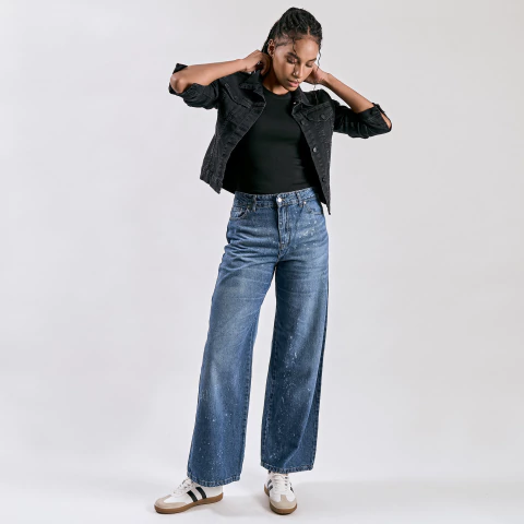 Jean Wide Leg Splash