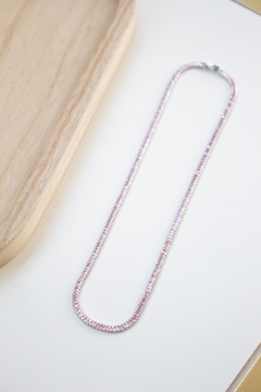 Colar Riviera Pink Light 5mm Zirconias Navete Ródio Branco - comprar online