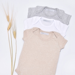 Body Americano Manga Corta Gris Melange - comprar online