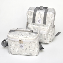 Mochila Kinder Rayado Celeste