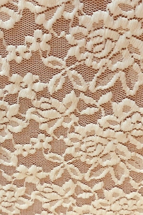 Renda Com Laicra Floral Romântica Off White