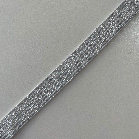 Elastico con lurex PLATEADO 1cm x metro
