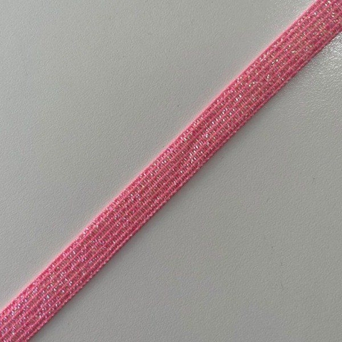 Elastico con lurex ROSA FLUOR 1cm x metro