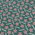 Cordura estampada FLORES ROSAS fondo VERDE