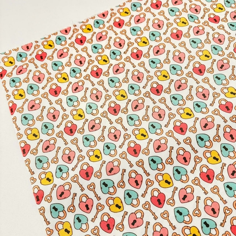 Cordura estampada LLAVE CORAZON