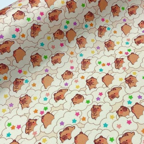 Cordura estampada CARPINCHO NUBES Y ESTRELLAS - comprar online