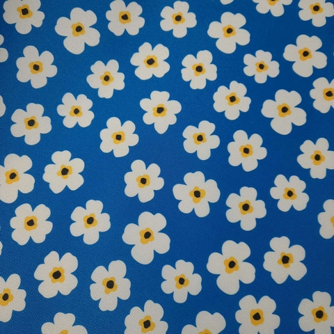 Cordura estampada MARGARITA FONDO AZUL - comprar online