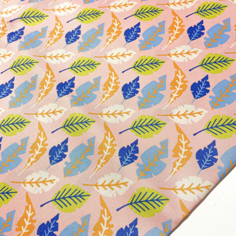 Cordura estampada HOJAS VERDES Y AZULES - comprar online