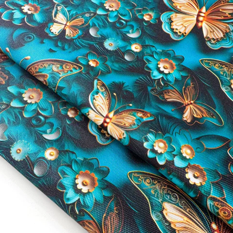 Cordura estampada MARIPOSA DORADA - comprar online