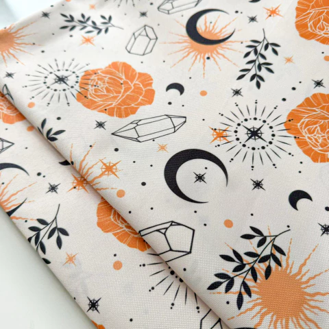 Cordura estampada MIDNIGHT Astros Flores Doradas - comprar online