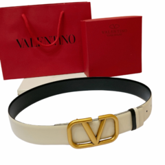 Cinto Valentino Signature Dupla Face Largo 4.0 cm - (5A)