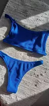 BIKINI TOP TEXTURADA- AZUL