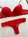 CONJUNTO ARMADO CON LESS DE ENCAJE ROJO- ART 5000 - comprar online