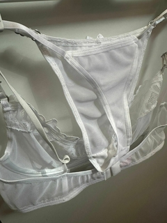 CONJUNTO MICROTUL Y PUNTILLA BLANCO- ART 612 - MALIKA UNDERWEAR MAYORISTA