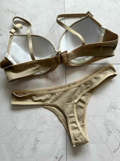 CONJUNTO ARMADO DE ALGODON BEIGE - ART 501 - MALIKA UNDERWEAR MAYORISTA