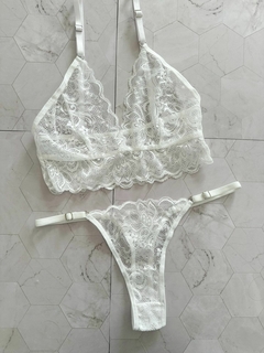 CONJUNTO TODO ENCAJE TOP BLANCO - ART 800 - comprar online