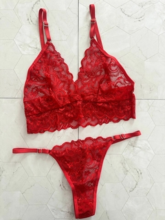 CONJUNTO TODO ENCAJE TOP ROJO - ART 800 - comprar online