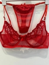 CONJUNTO MICROTUL Y PUNTILLA ROJO- ART 612 - comprar online