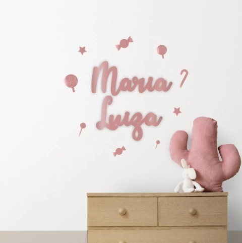 DOCINHOS - NOME PERSONALIZADO EM ACRÍLICO COM APLIQUES - NAC015 - comprar online