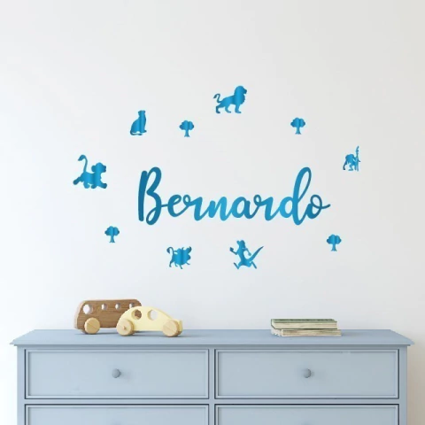 REI LEÃO - NOME PERSONALIZADO EM ACRÍLICO COM APLIQUES - NAC013 - comprar online