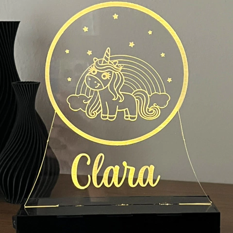 Luminária com nome Personalizado - Unicórnio |LM014