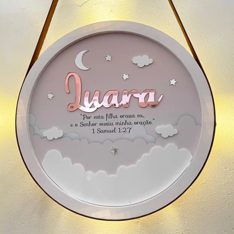 Nuvem e Estrelas e Lua - Chuva de amor - Porta Maternidade - PM059 - comprar online