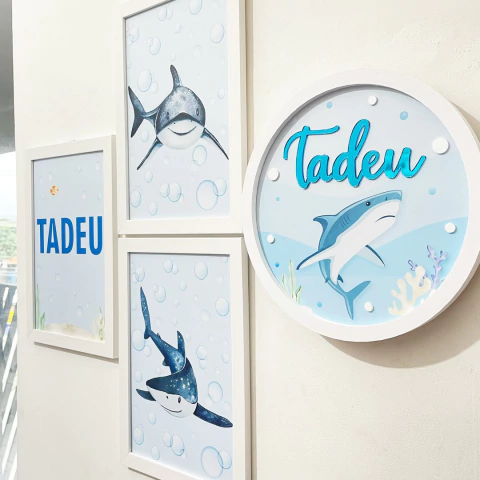 Fundo do Mar Baleia- KIT QUADRINHOS E PORTA MATERNIDADE - KIT011 - comprar online