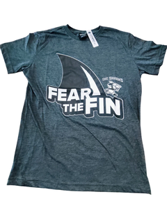 Remera de Algodón Estampada Sharks Gris Topo - comprar online