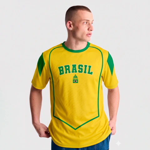 Camiseta Brasil Seleção Retrô Clássica 3