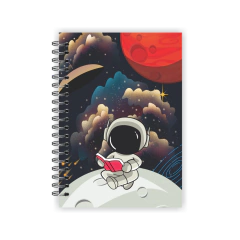 Caderno A5 pautado 80 folhas - Coleção Astronauta - Loja Criar Mais