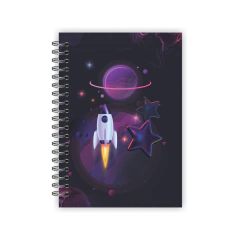 Imagem do Caderno A5 pautado 80 folhas - Coleção Astronauta