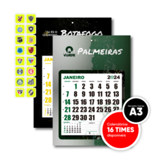 Calendário A3 de parede times de futebol Brasil