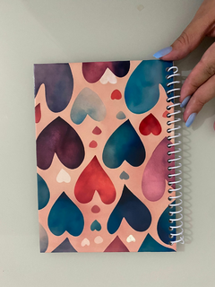 Caderno Pautado com espiral A5 80 fls - Corações na internet