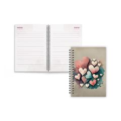 Caderno Pautado com espiral A5 80 fls - Corações