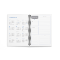 Imagem do 20 Planner 2024 Empresarial Personalizado textura cores miolo colorido A5