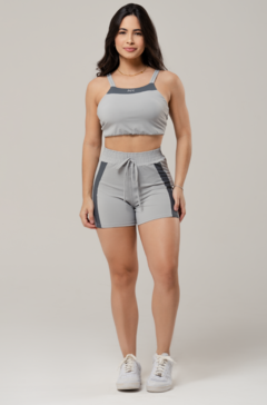 TOP + SHORT FITNESS COM ELÁSTICO NO CÓS
