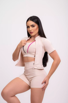 TOP + SHORT + CASACO FITNESS
