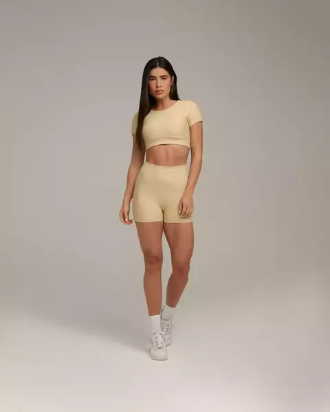 TOP CROPPED MANGA CURTA+ SHORT FITNESS - comprar online