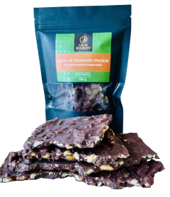 Chocoleque - Lascas chocolate 53% cacau c/ praliné amendoim e caramelo salgado - 150g - loja online