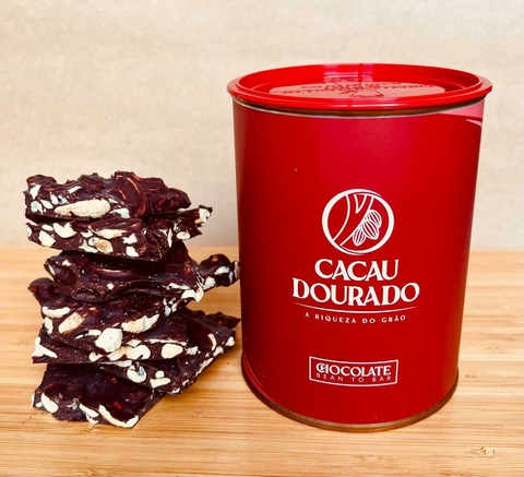 Amor em pedaços - Tubolata com lascas de chocolate 70% cacau com castanha de caju e abacaxi liofilizado - 200g