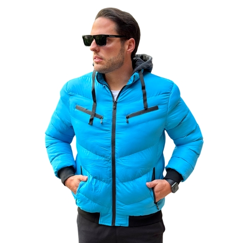 Jaqueta Puffer Zíper Blue - comprar online