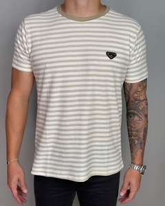 Camiseta Striped Tricoline Bege - comprar online