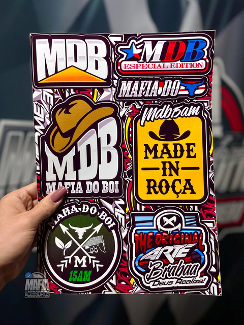 Cartela de Adesivos MDB Made In Roça