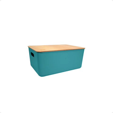 Caja Numero 4 Moderna Canasto Organizador 35*26*16 CM Con Tapa De Madera