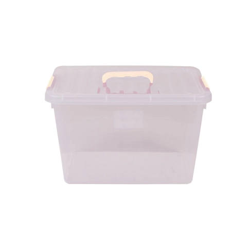 Imagen de Caja Organizadora Plastica Transparente de 12 Litros Apilable con Trabas y Manijas.