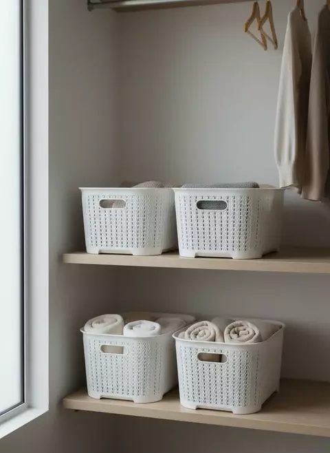 Set de 4 Canastos Rattan 12 Lts - comprar online