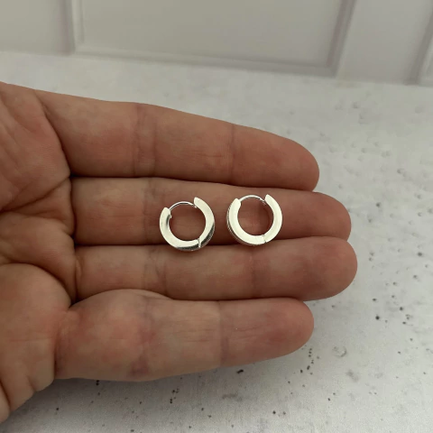 Argollas brillantes de acero blanco - comprar online