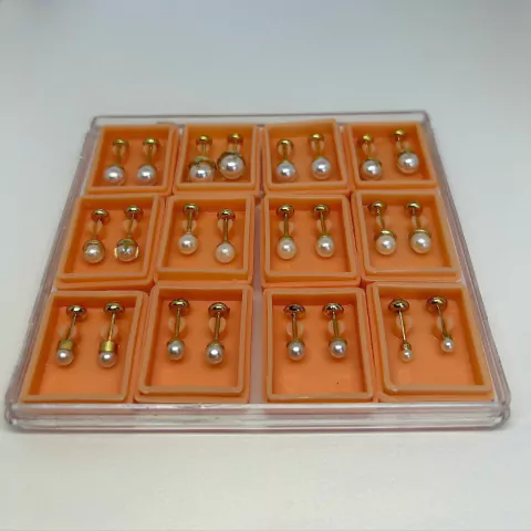 Aros abridores enchapados en oro (Perlas)